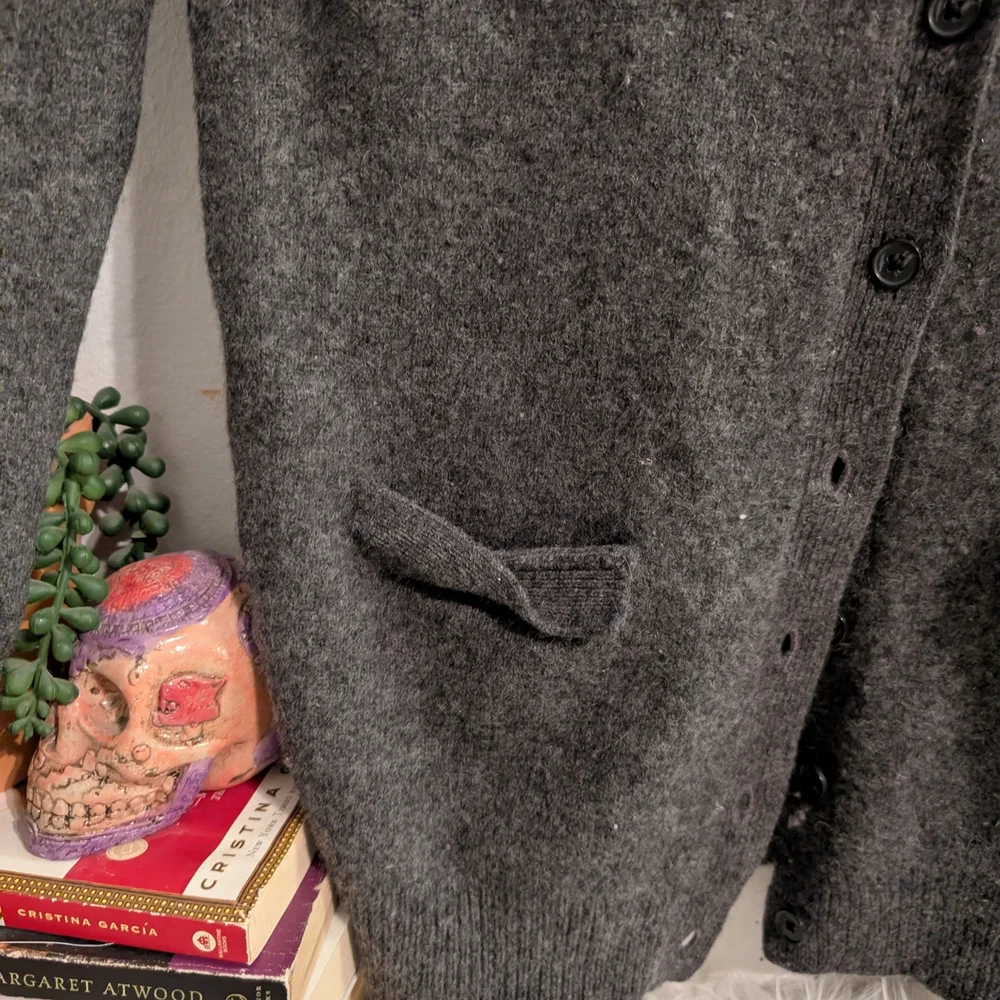 VTG Ralph Lauren Cardigan Kids Gray Wool Angora Sweater Vintage Rabbit Hair READ